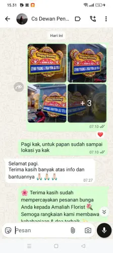 Testimonial Papan Bunga Pernikahan mekar agung