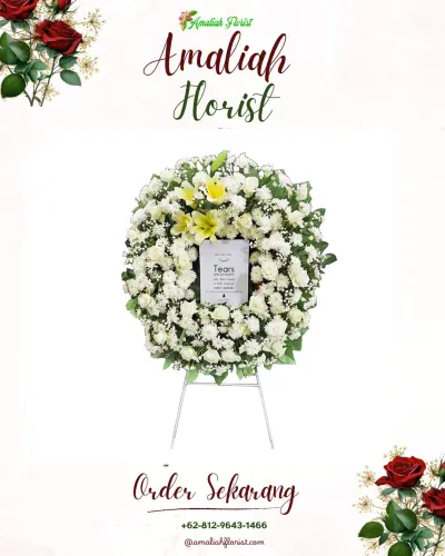 Krans Bunga Duka Cita mekar agung